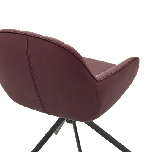 Polsterstuhl Dinner - Leder, Weinrot