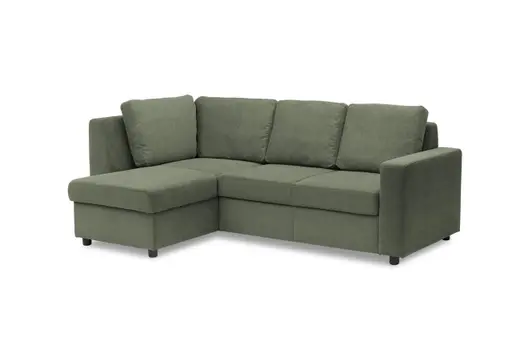 Ecksofa PRO FLEXX - Ecke links, 2-Sitzer, Stoff, Dunkelgrün