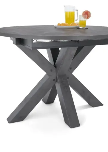 Ausziehtisch- LB ca. 110-150 cm, Keramik, Dunkel, Graphit, Anthrazit