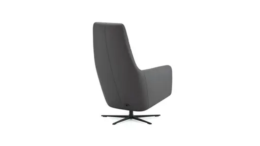 Relaxsessel Rufus - inkl. Relaxfunktion (motorisch), Akku, Leder, Anthrazit