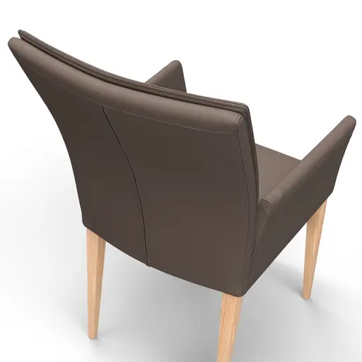 Armlehnstuhl Floriana - Leder, Espresso