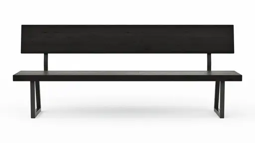 Holzbank Clifton - mit Rückenlehne, Breite ca. 220 cm, Zerreiche massiv, smoked