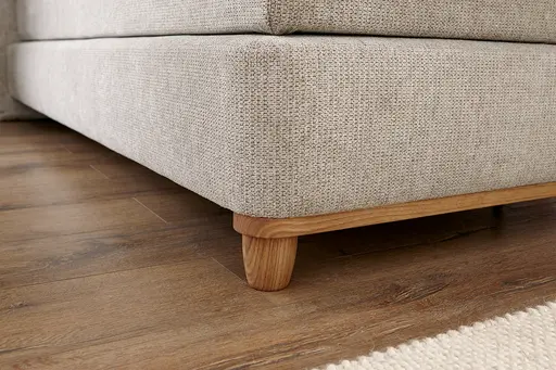 Boxspringbett Alpin - Liegefläche ca. 180x200 cm, Stoff, Graubeige