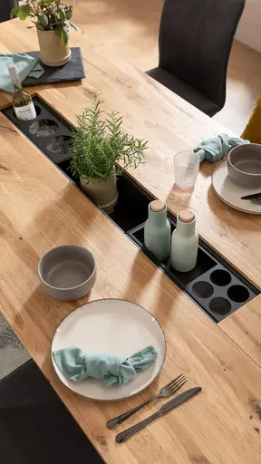 Esstisch Clifton - mit Einsätzen, LB ca. 220x100 cm, Wildeiche massiv, natur geölt