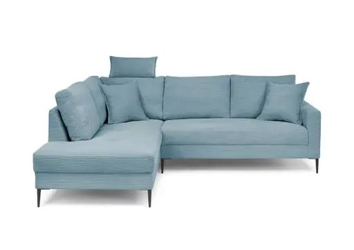 Ecksofa - Ecke links, 3-Sitzer, Stoff, Petrol