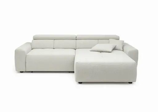 Ecksofa JYTTE - Sofa 2-sitzig mit Longchair rechts, Stoff, Beige