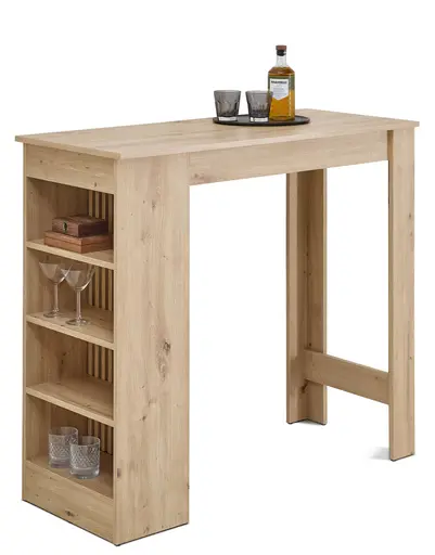 Bartisch - LB ca. 115x50 cm, Artisan Eiche Nachbildung, Schwarz