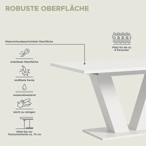 Esstisch - ausziehbar, LB ca. 150x90 cm, Weiß