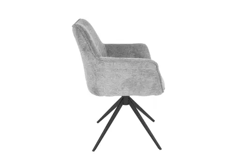 Armlehnstuhl MAIKE - drehbar, Stoff, Hellgrau