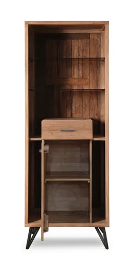 Vitrine - mit Beleuchtung, B ca. 72 cm, Akazie massiv