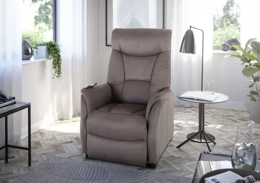 TV-Sessel MALEK - Relaxfunktion, Stoff, Braun