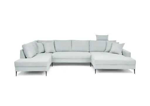 Wohnlandschaft - Ecke links, 2-Sitzer, Longchair rechts, Stoff, Mint