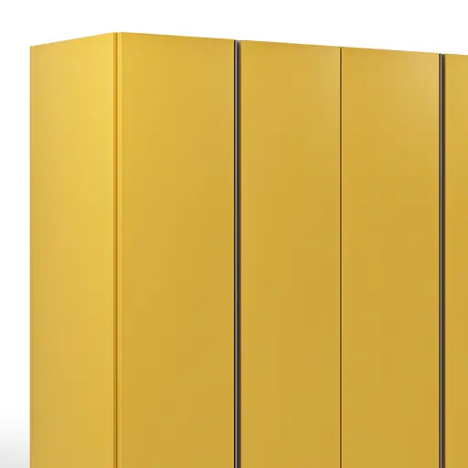 Drehtürenschrank Loretto - B ca. 280 cm, Lack matt, Safrangelb