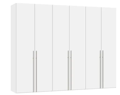 Drehtürenschrank JOIN IT- B ca. 303 cm,  Weiß, Glas, Weiß