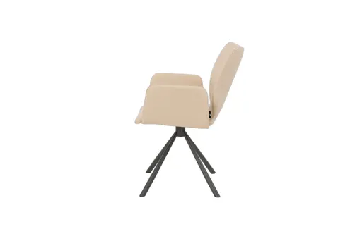 Armlehnstuhl Cupi - Stativ, Leder, Beige