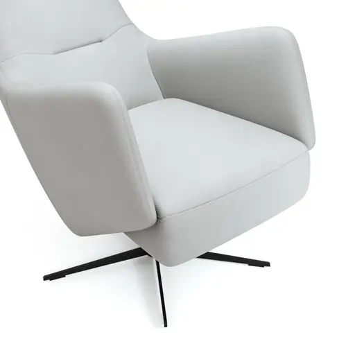 Relaxsessel Rufus - inkl. Relaxfunktion, Leder, Hellgrau