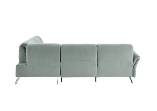 Ecksofa - 3-Sitzer mit Ecke rechts, Rückenlehne verstellbar, Stoff, Salbei