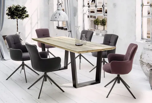 Armlehnstuhl  - drehbar, Stoff, Anthrazit