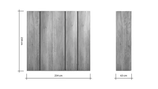 Drehtürenschrank Loretto - B ca. 254 cm, Melamin Astig hell