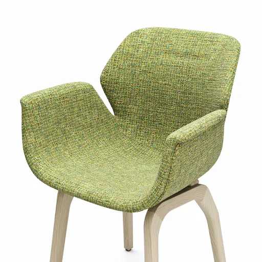 Armlehnstuhl Tooon - Stoff Lindgrün, Gestell Holz