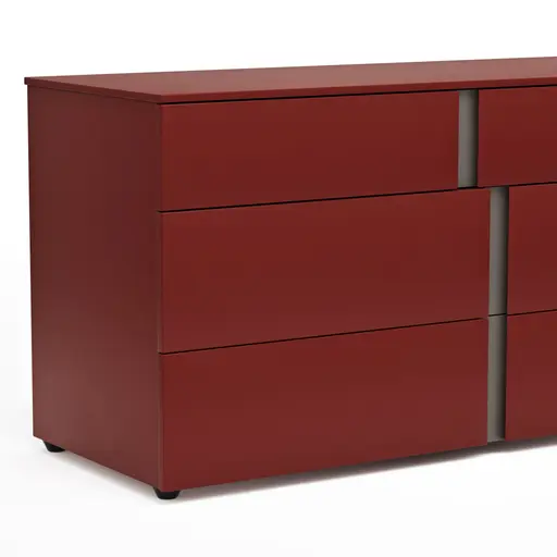 Kommode Loretto - BHT ca. 127x70x51 cm, Lack matt, Bordeaux