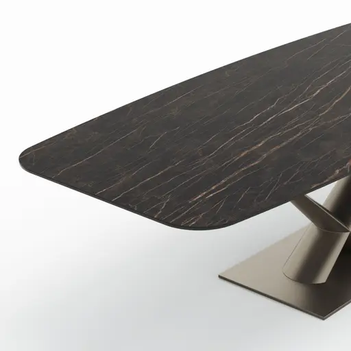 Esstisch Savona - LB ca. 280x100 cm, Fix, Keramik, Schwarz, Bootsform