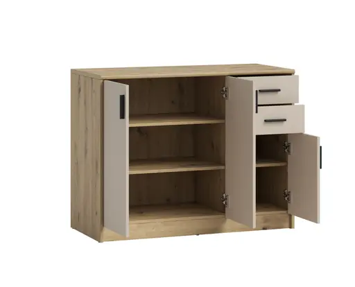 Kommode - B ca. 109 cm, Artisan Eiche Nachbildung, Kaschmir