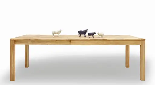 Esstisch - ausziehbar, LB 140x90 cm, Eiche massiv