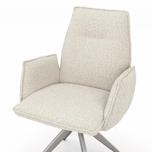 Armlehnstuhl Dinner - drehbar, Stoff, Champagner