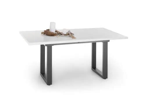 Esstisch - ausziehbar, LB ca. 140x90 cm, Weiß, Schwarz