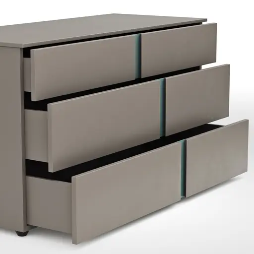 Kommode Loretto - BHT ca, 127x70x51 cm, Lack matt, Steingrau