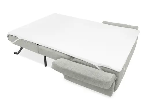 Faltsofa Easy - 2-Sitzer, ca. 140 cm inkl. Schlaffunktion/Topper/Armteil verstellbar, Stoff, Grau