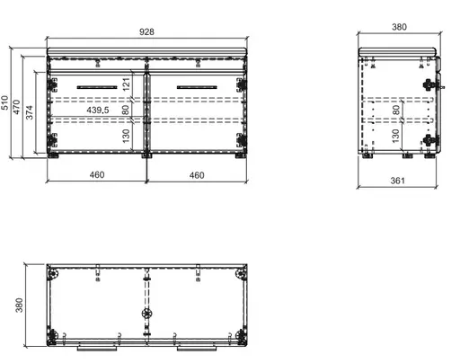 Garderobenbank- Eiche Dekor, Dunkelgrau, inkl. Sitzkissen