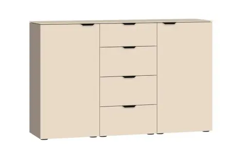 Kommode JOIN IT- Nougat, Glas, Creme