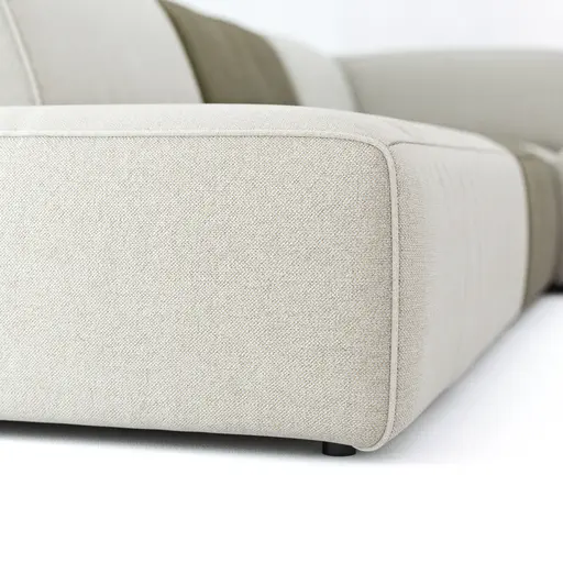 Ecksofa Elementos - Abschlusselement mit 1-Sitzer und Ecke rechts, Stoff, Natur