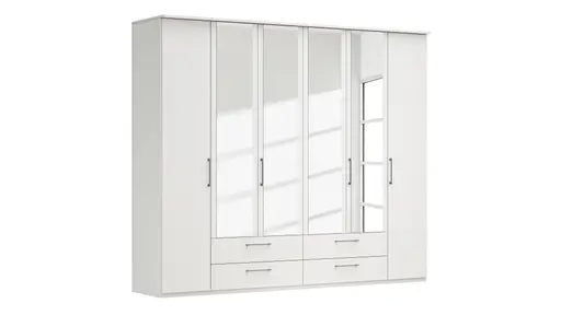 Drehtürenschrank Viana - B. ca. 270 cm, Lack, Weiß