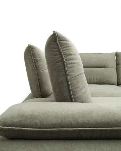 Ecksofa PAYTON - 2,5-Sitzer, Ecke rechts inkl. Rückenneigung, Armteilverstellung, Stoff, Senfgelb