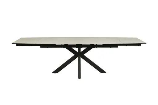 Esstisch MELANIA - ausziehbar, LB ca. 180x95 cm, Glaskeramik, Travertin farbig