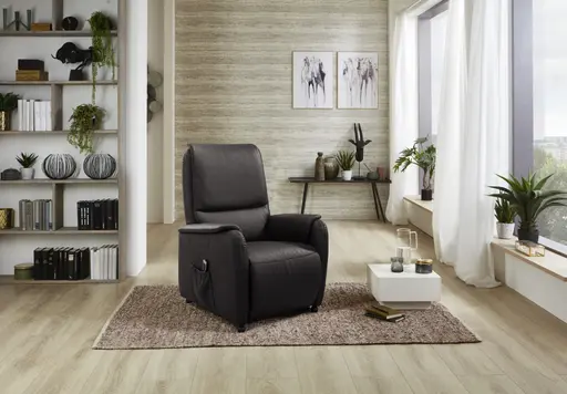 Fernsehsessel EM Witten -  Relaxfunktion (1-motorisch), Leder, Mocca