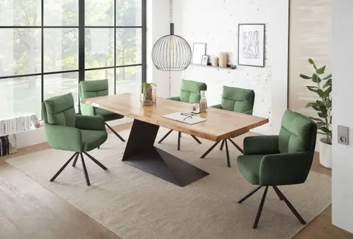 Armlehnstuhl - drehbar, Cord, Dunkelgrün