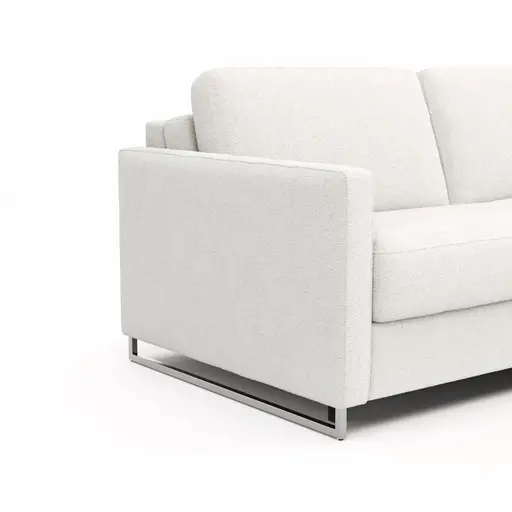 Sofa Nuoro - 2,5-Sitzer inkl. Schlaffunktion, Armlehne mit Kufe, Stoff, Natur