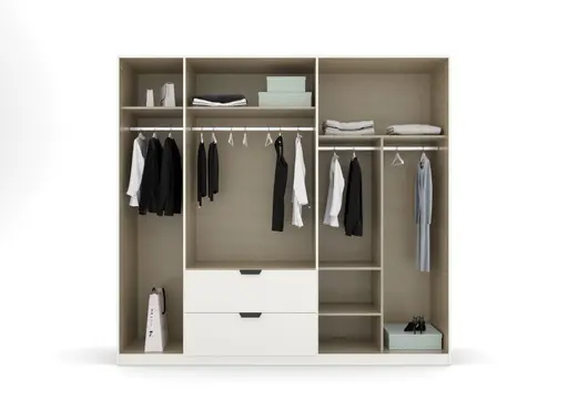 Drehtürenschrank RAGONA SPIN- B ca. 226 cm, Weiß, Weiß Hochglanz