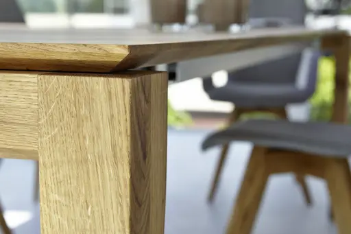 Esstisch 3400 - ausziehbar, LB ca. 200x100 cm, Asteiche massiv, Geölt, Gedrehter Fuss