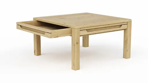 Couchtisch Amora - LBH ca. 80x80x45 cm, Wildeiche massiv bianco