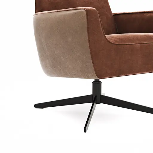 Drehsessel Matina - Größe M, Leder&Stoff, Cognac, Kupfer