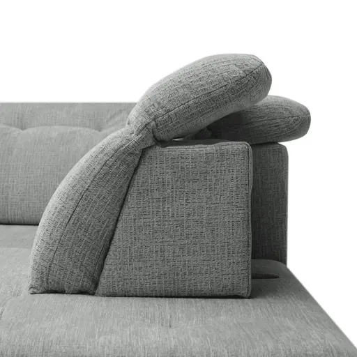 Ecksofa -2-Sitzer mit Ecke rechts, Kopfteil verstellbar, Sitztiefe verstellbar motorisch, Stoff, Anthrazit