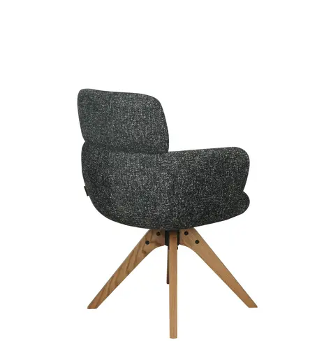 Armlehnstuhl MANJA - drehbar, Stoff, Graublau