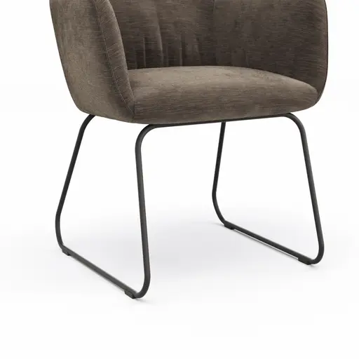 Armlehnstuhl Nashville - Stoff, Dunkelbraun