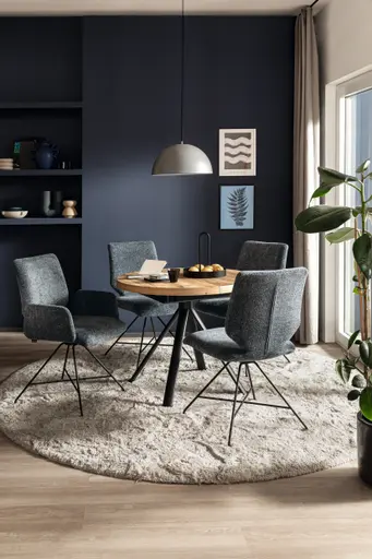 Stuhl - drehbar, Stoff dunkelblau