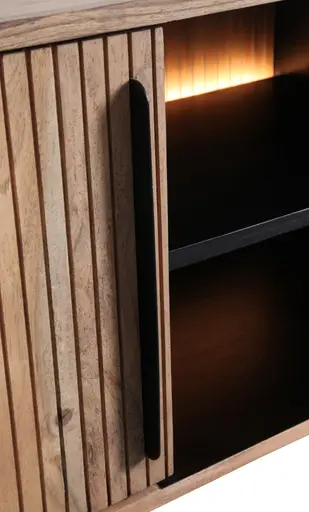 Lowboard - mit Beleuchtung, B ca. 175 cm, Akazie massiv
